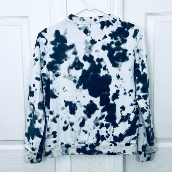 Def Leppard Tie Dyed Crewneck Sweatshirt White Grey Yellow Leopard Band Tee XS - Picture 2 of 10